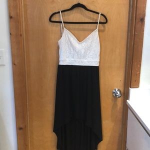 Black and White cute womens high-low dress